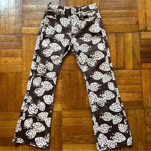 BDG Urban Outfitters 90s Bootcut Strawberry Print Brown Jeans Like New Size 27